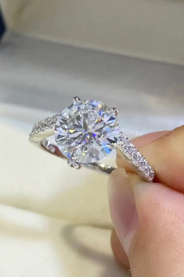 Lovcia 3 Carat Moissanite 925 Sterling Silver Ring-Rings-Silver-4.5-Silver