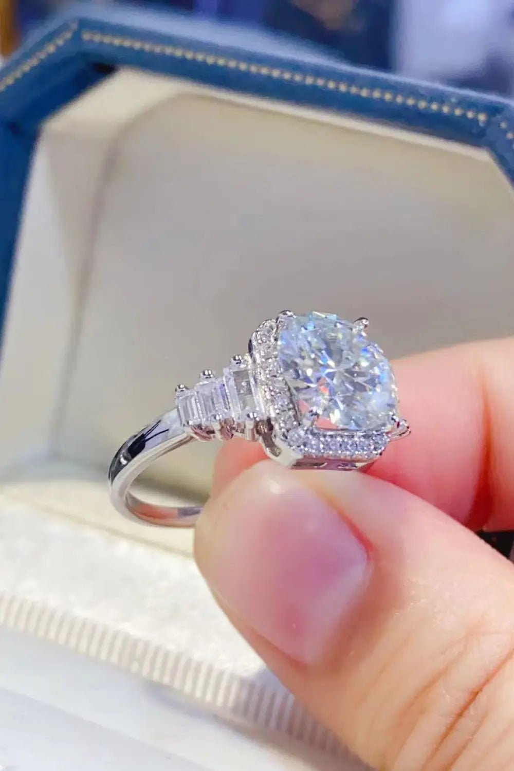 Lovcia 3 Carat Moissanite 925 Sterling Silver Ring-Rings-Silver-4.5-Silver