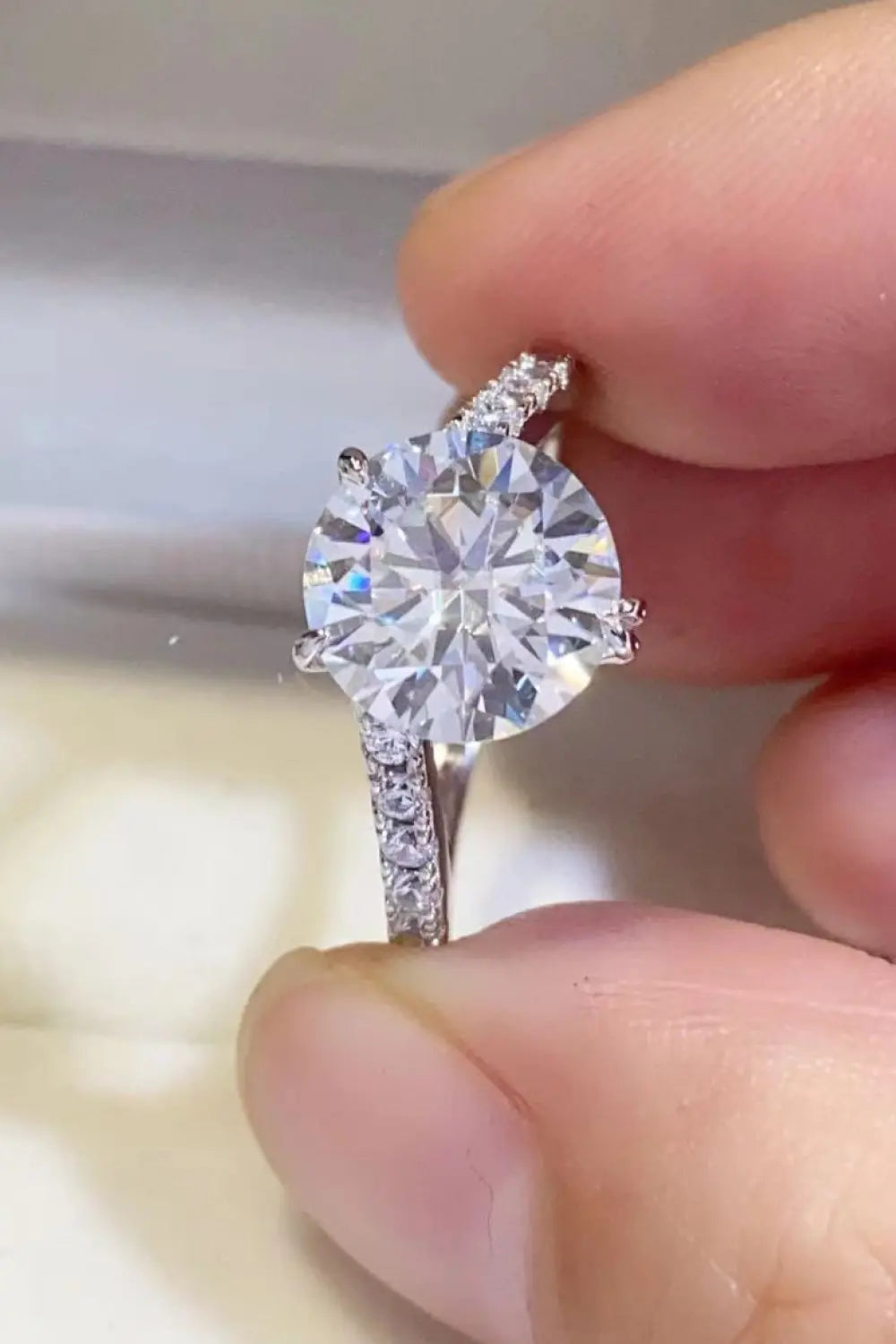 Lovcia 3 Carat Moissanite 925 Sterling Silver Ring-Rings-Silver-4.5-Silver