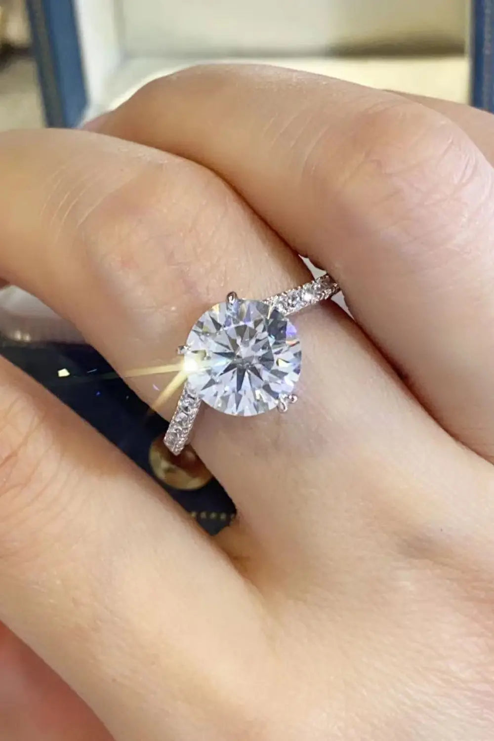Lovcia 3 Carat Moissanite 925 Sterling Silver Ring-Rings-Silver-4.5-Silver