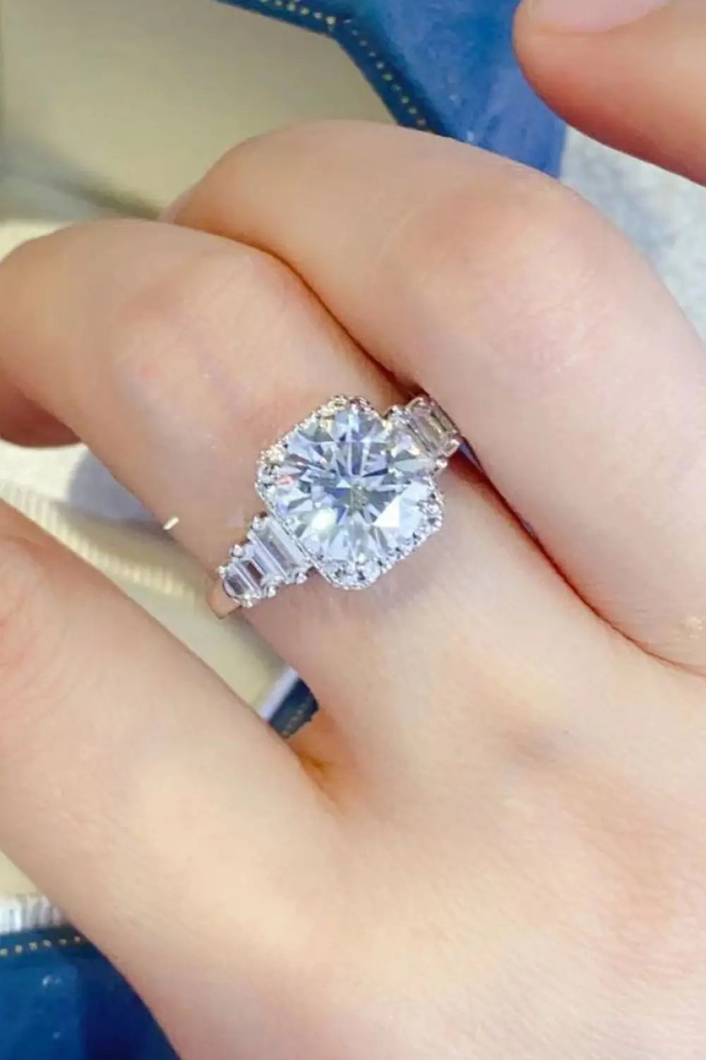 Lovcia 3 Carat Moissanite 925 Sterling Silver Ring-Rings-Silver-4.5-Silver