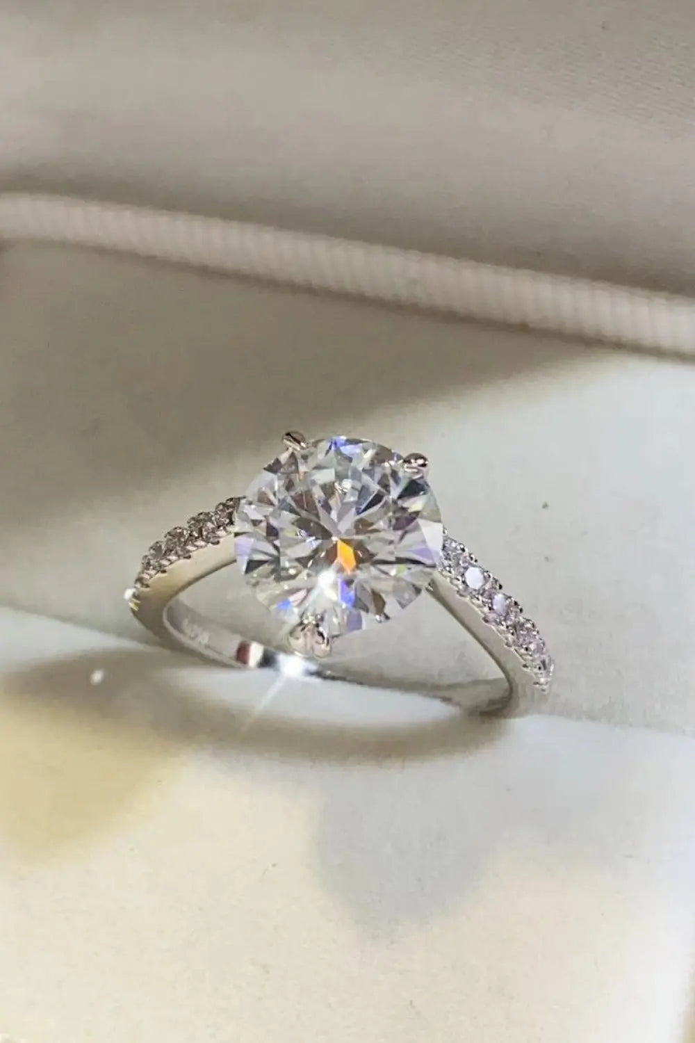 Lovcia 3 Carat Moissanite 925 Sterling Silver Ring-Rings-Silver-4.5-Silver