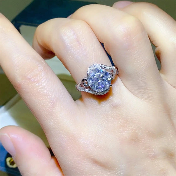 Lovcia 3 Carat Moissanite 925 Sterling Silver Ring-Rings-Silver-5-Silver