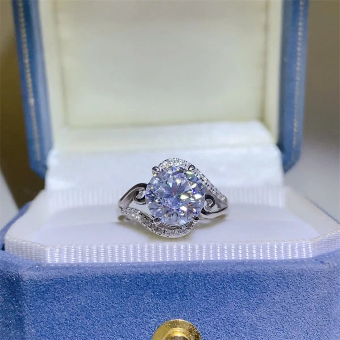 Lovcia 3 Carat Moissanite 925 Sterling Silver Ring-Rings-Silver-5-Silver