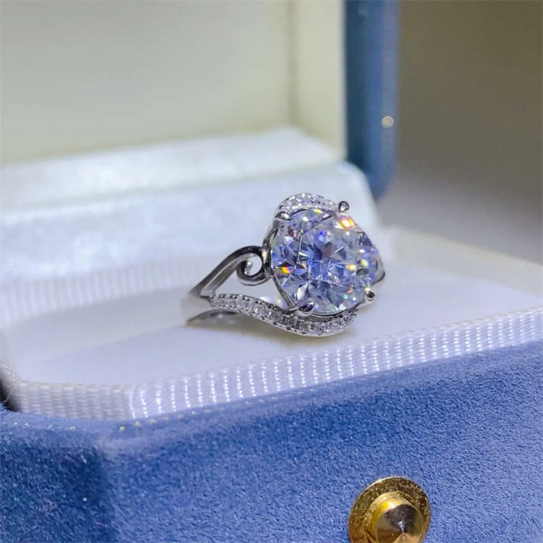 Lovcia 3 Carat Moissanite 925 Sterling Silver Ring-Rings-Silver-5-Silver