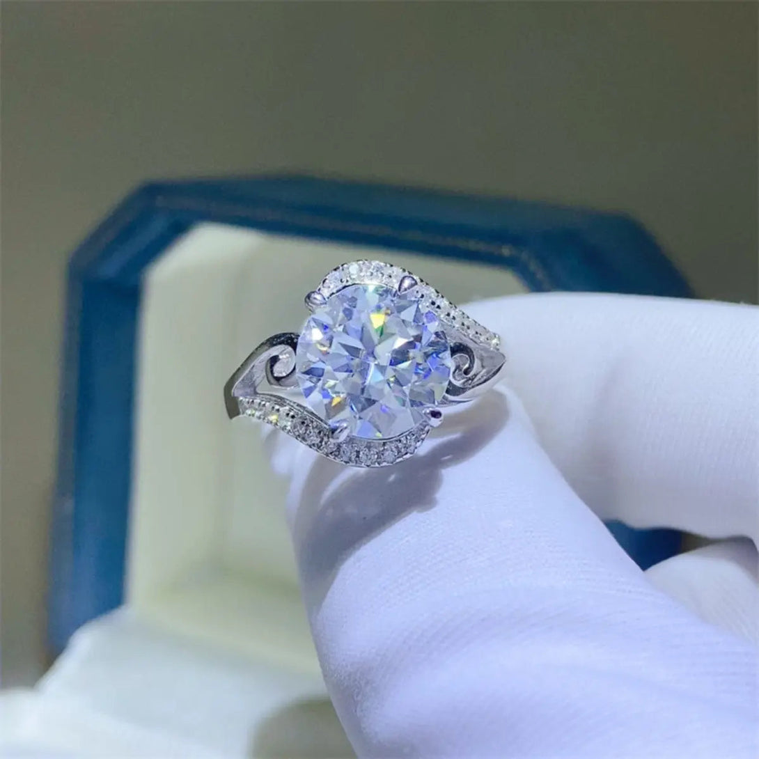 Lovcia 3 Carat Moissanite 925 Sterling Silver Ring-Rings-Silver-5-Silver