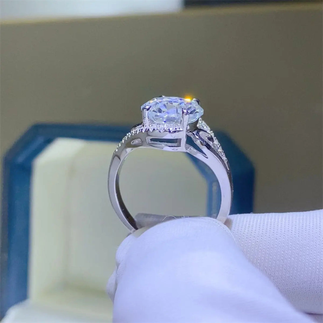 Lovcia 3 Carat Moissanite 925 Sterling Silver Ring-Rings-Silver-5-Silver