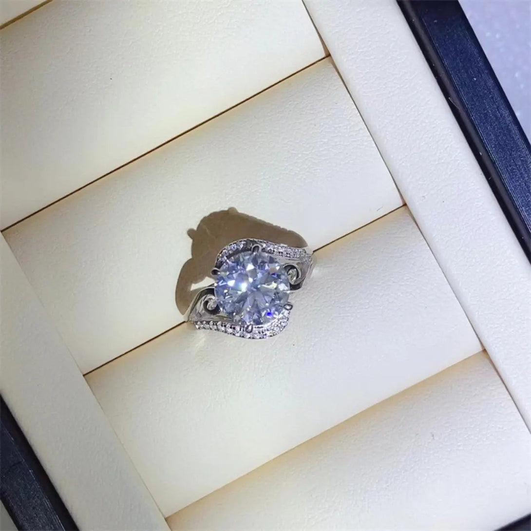 Lovcia 3 Carat Moissanite 925 Sterling Silver Ring-Rings-Silver-5-Silver