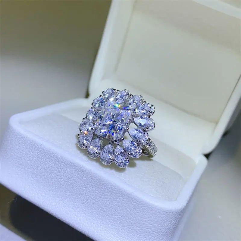 Lovcia 3 Carat Moissanite 925 Sterling Silver Ring-Rings-Silver-6-Silver