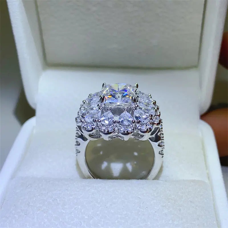 Lovcia 3 Carat Moissanite 925 Sterling Silver Ring-Rings-Silver-6-Silver