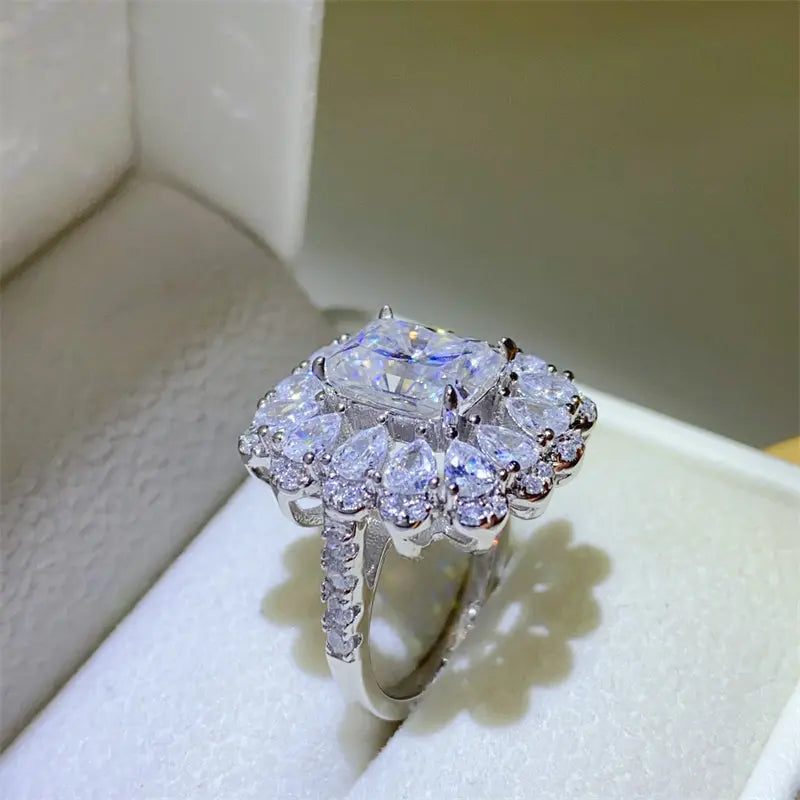 Lovcia 3 Carat Moissanite 925 Sterling Silver Ring-Rings-Silver-6-Silver