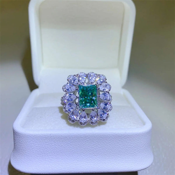Lovcia 3 Carat Moissanite 925 Sterling Silver Ring-Rings-Teal-6-Teal