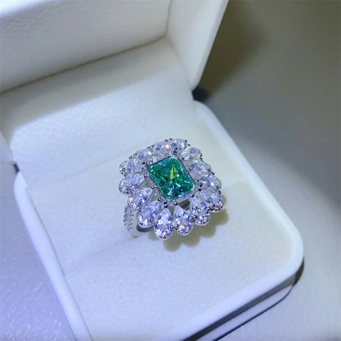 Lovcia 3 Carat Moissanite 925 Sterling Silver Ring-Rings-Teal-6-Teal