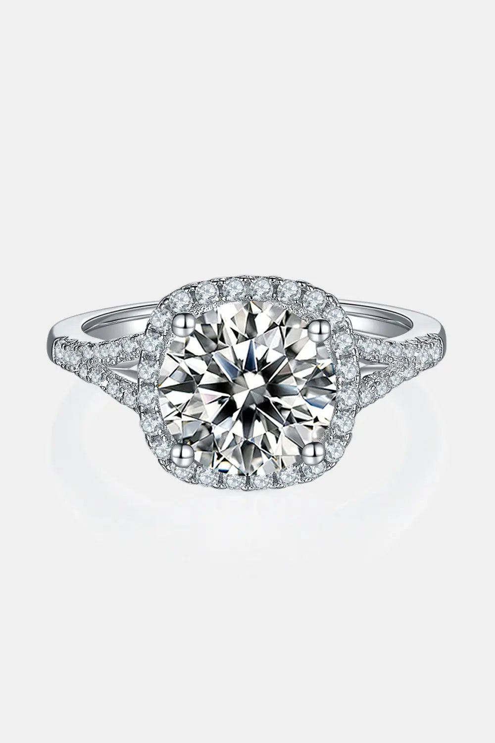 Lovcia 3 Carat Moissanite Halo Ring-Rings-Silver-4.5-Silver