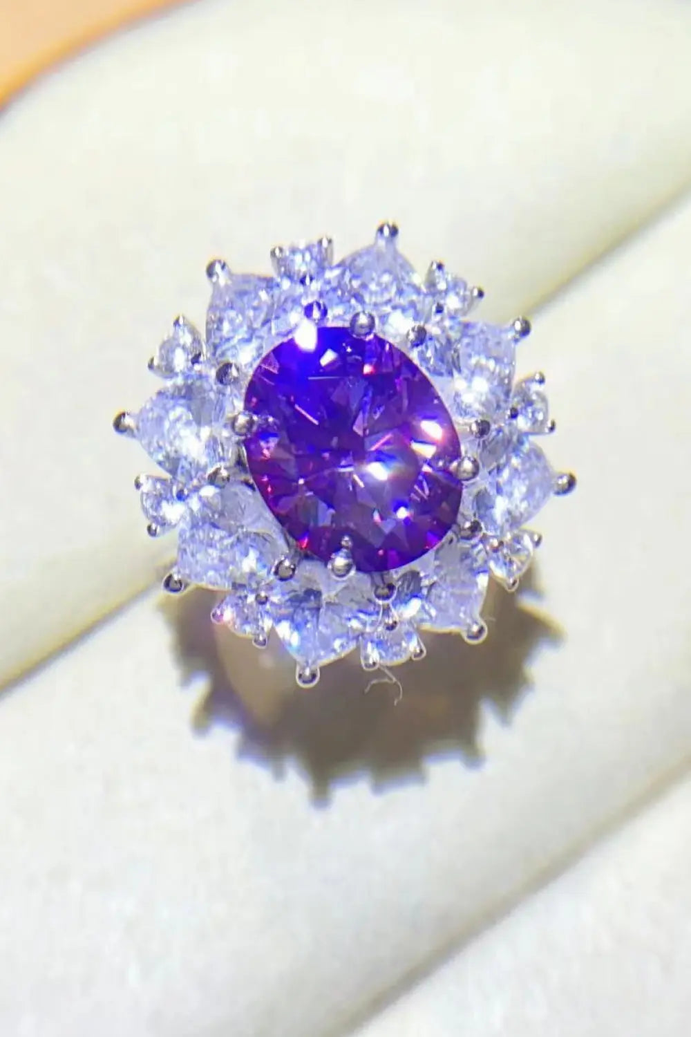 Lovcia 3 Carat Moissanite Platinum-Plated Ring-Rings-Purple-5-Purple
