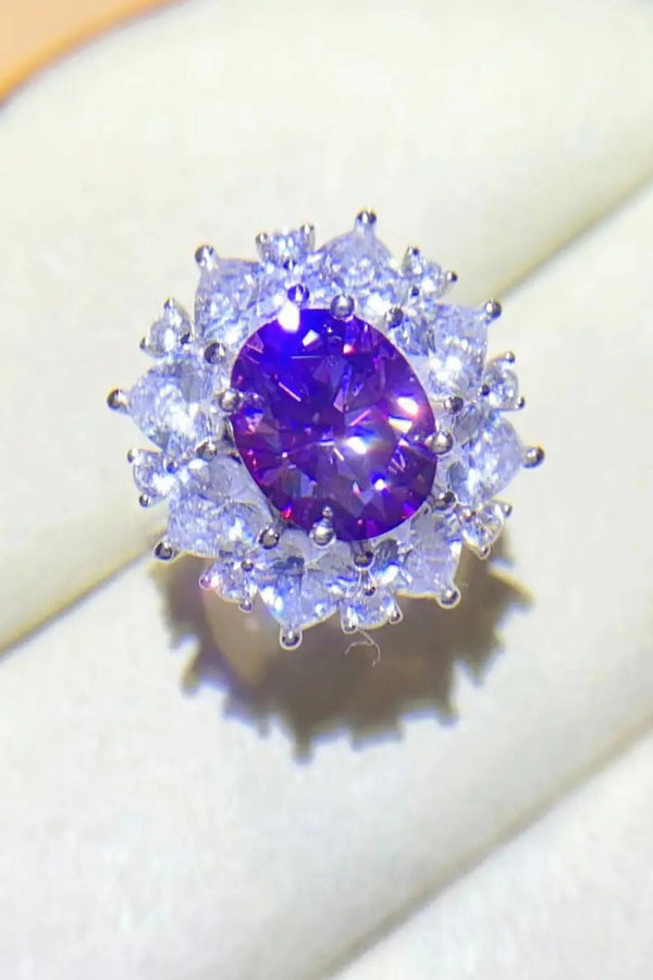 Lovcia 3 Carat Moissanite Platinum-Plated Ring-Rings-Purple-5-Purple