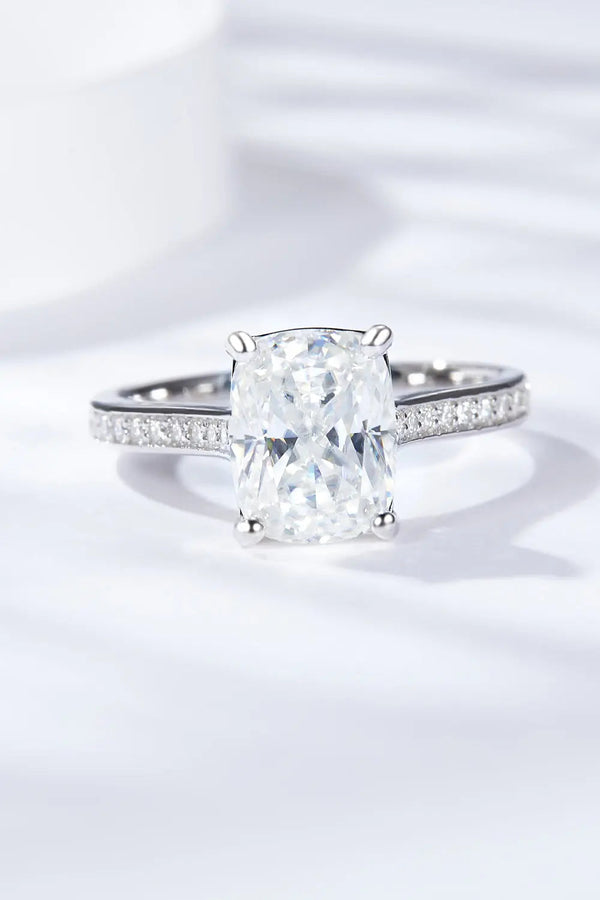 Lovcia 3 Carat Moissanite Platinum-Plated Side Stone Ring-Rings-Silver-5-Silver