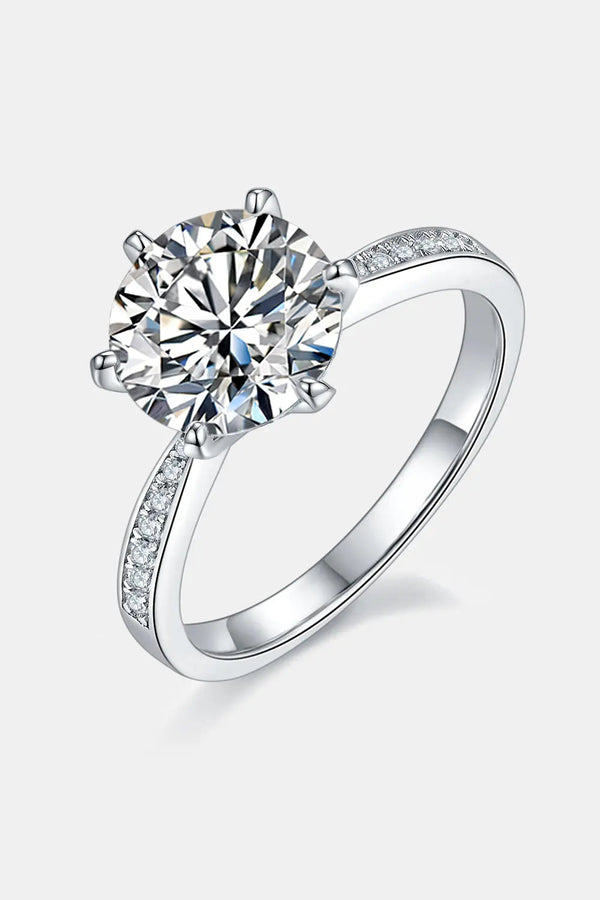 Lovcia 3 Carat Moissanite Side Stone Ring-Rings-Silver-4.5-Silver