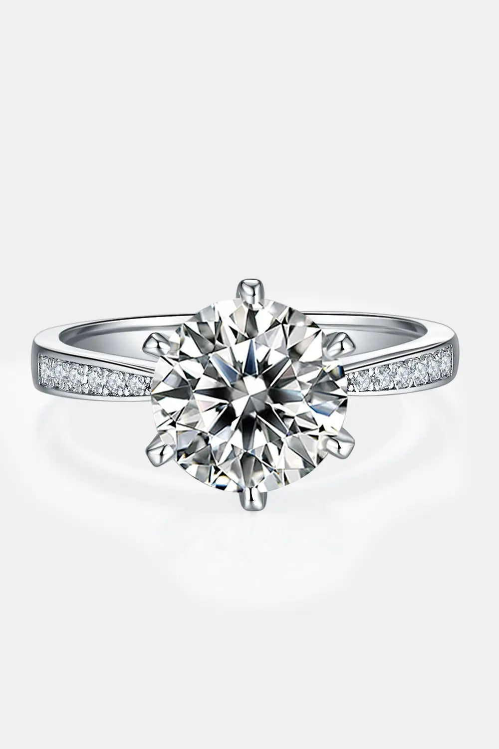 Lovcia 3 Carat Moissanite Side Stone Ring-Rings-Silver-4.5-Silver