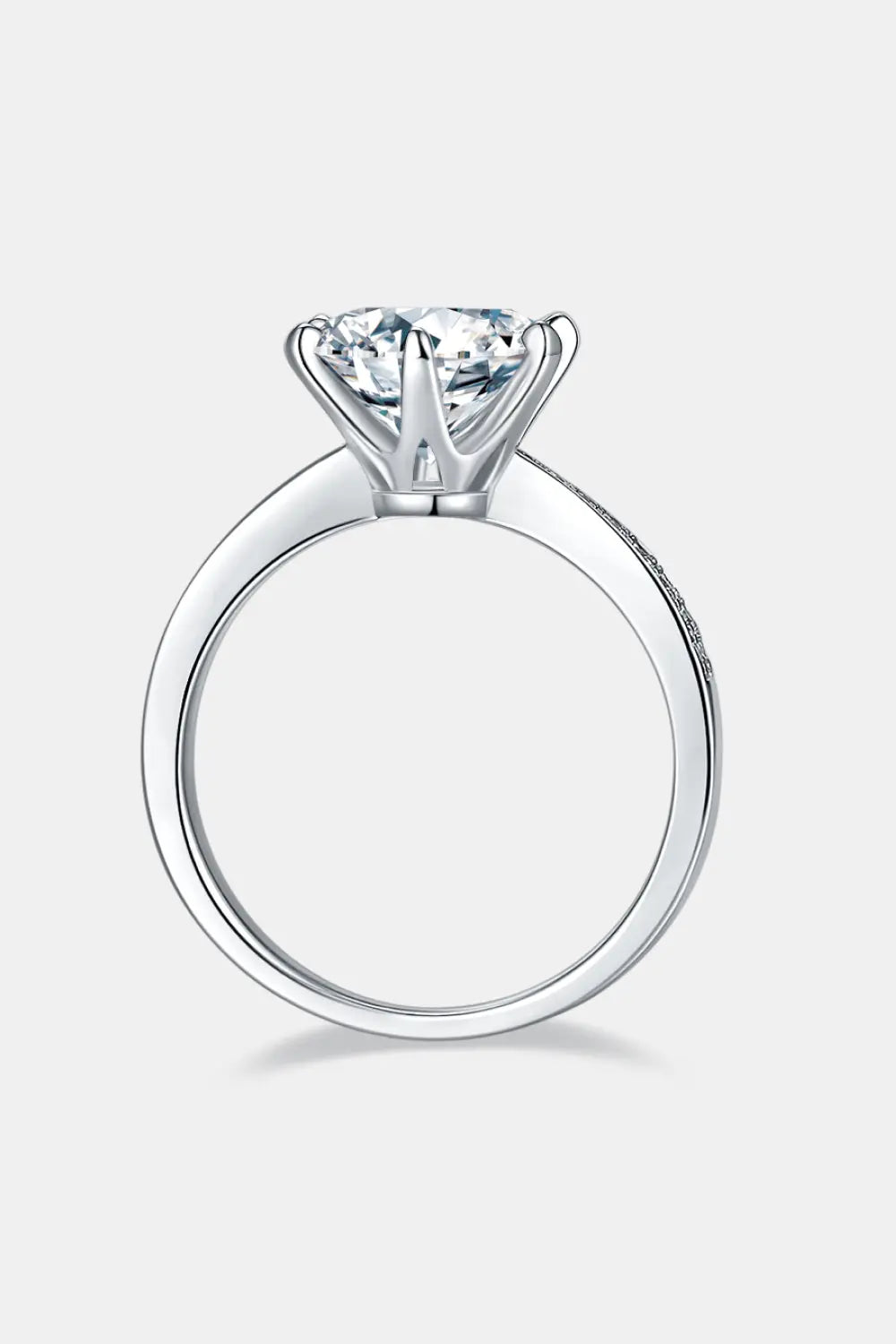 Lovcia 3 Carat Moissanite Side Stone Ring-Rings-Silver-4.5-Silver