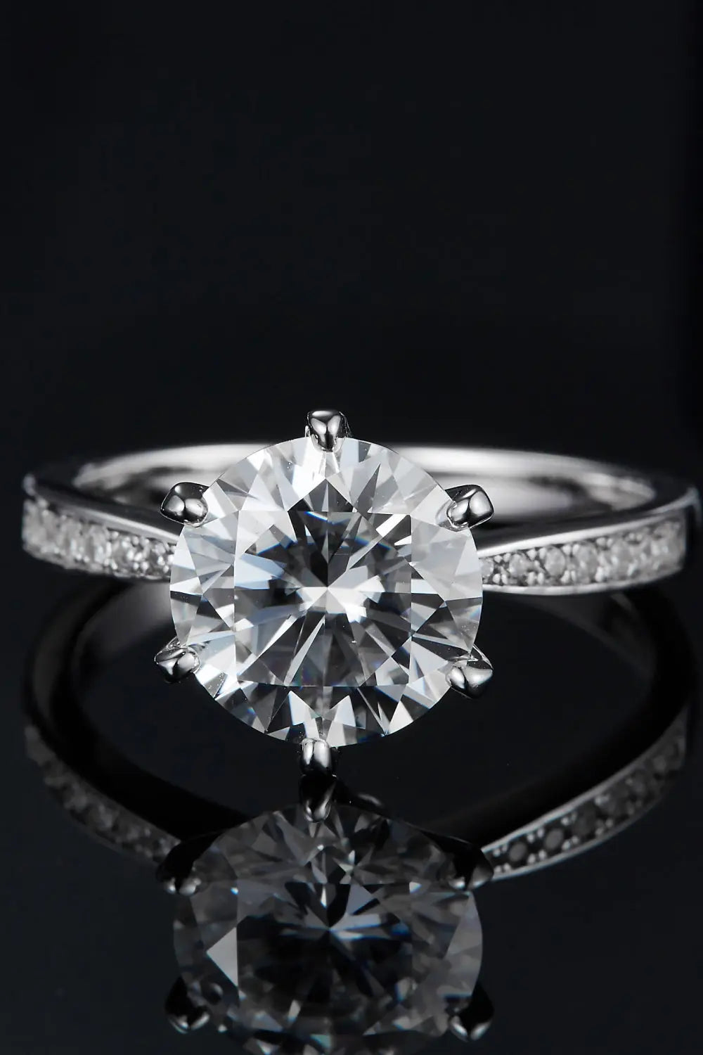 Lovcia 3 Carat Moissanite Side Stone Ring-Rings-Silver-4.5-Silver
