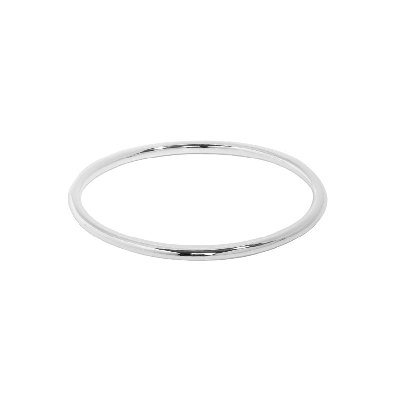 Lovcia 3.2mm Sterling Silver Bangle No Plating Solid 925-Bracelets-No Plating-60mm-No Plating