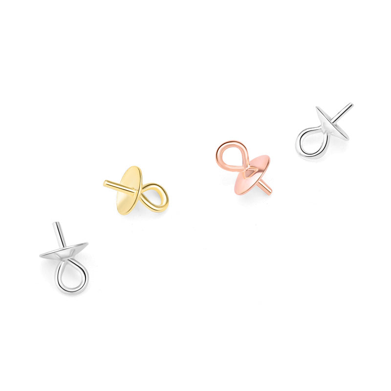 Lovcia 3mm Sterling Silver DIY Bail Gold Plated Jewellery-Jewelry Making Kits-No Plating-4MM & Long Pin-No Plating