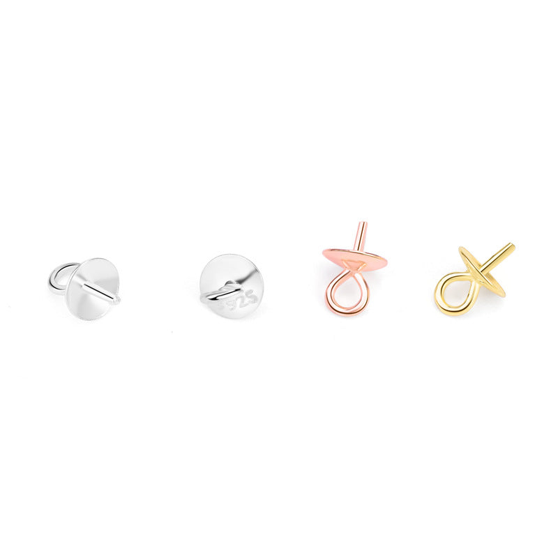 Lovcia 3mm Sterling Silver DIY Bail Gold Plated Jewellery-Jewelry Making Kits-No Plating-4MM & Long Pin-No Plating