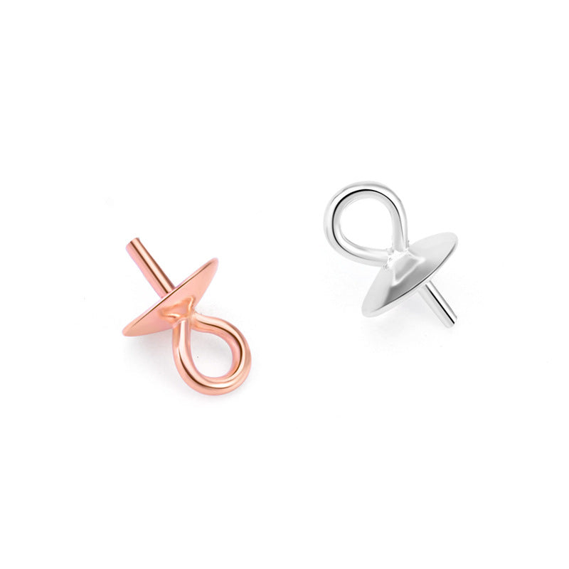 Lovcia 3mm Sterling Silver DIY Bail Gold Plated Jewellery-Jewelry Making Kits-No Plating-4MM & Long Pin-No Plating