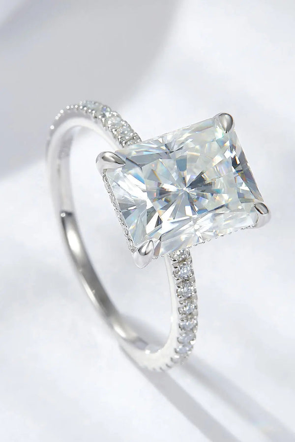 Lovcia 4 Carat Moissanite 4-Prong Side Stone Ring-Rings-Silver-6-Silver