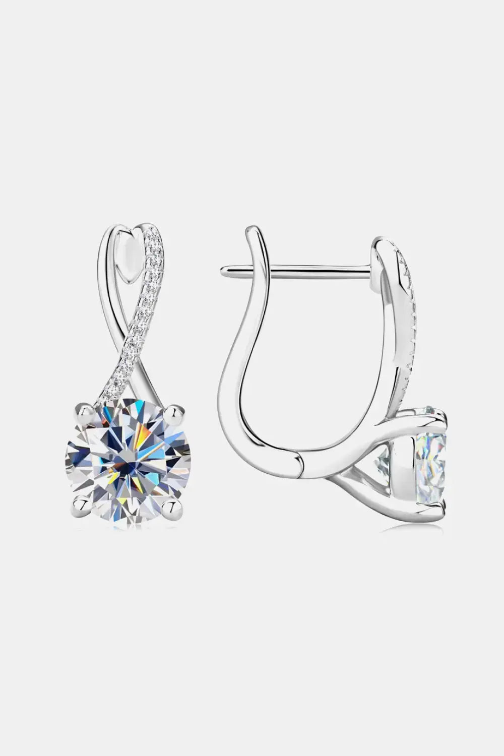 Lovcia 4 Carat Moissanite 925 Sterling Silver Earrings-Earrings-Gold-One Size-Gold