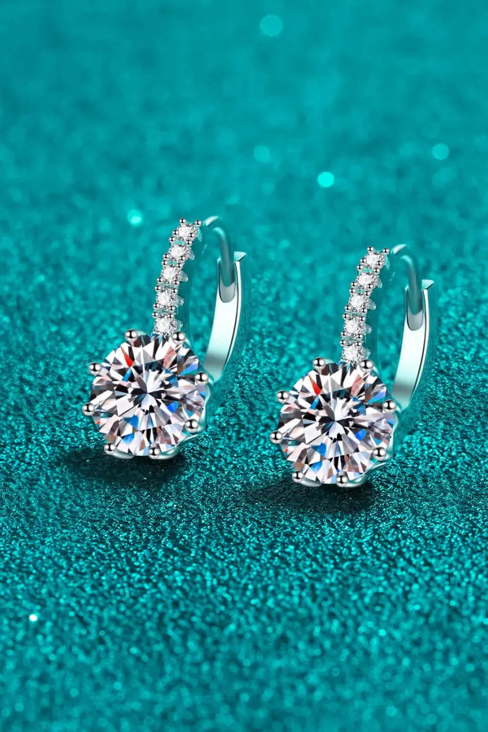 Lovcia 4 Carat Moissanite 925 Sterling Silver Earrings-Earrings-Silver-One Size-Silver