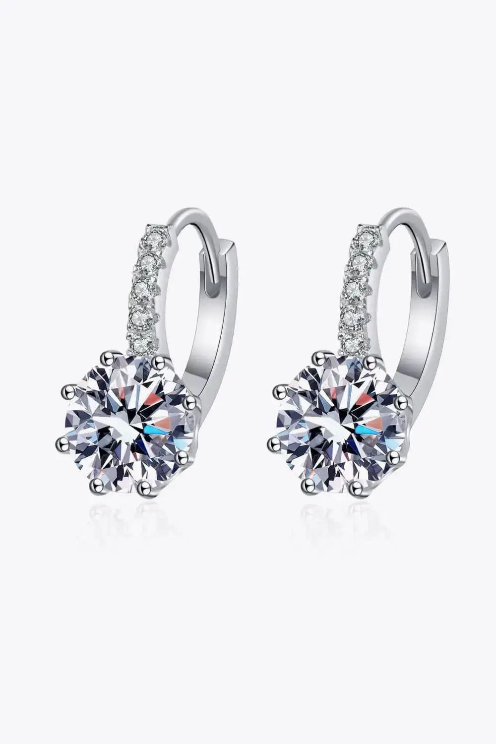 Lovcia 4 Carat Moissanite 925 Sterling Silver Earrings-Earrings-Silver-One Size-Silver