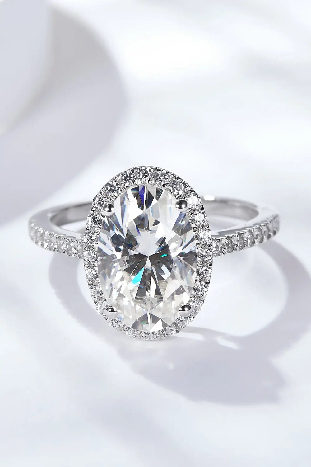Lovcia 4.5 Carat Moissanite Halo Ring-Rings-Silver-6-Silver