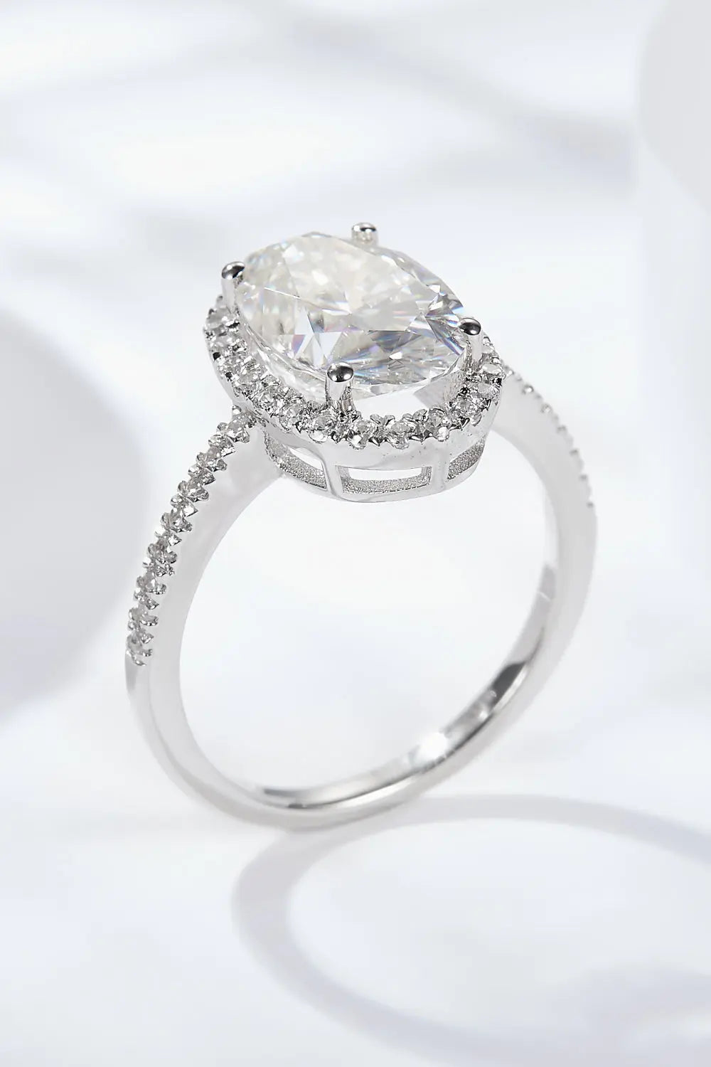 Lovcia 4.5 Carat Moissanite Halo Ring-Rings-Silver-6-Silver
