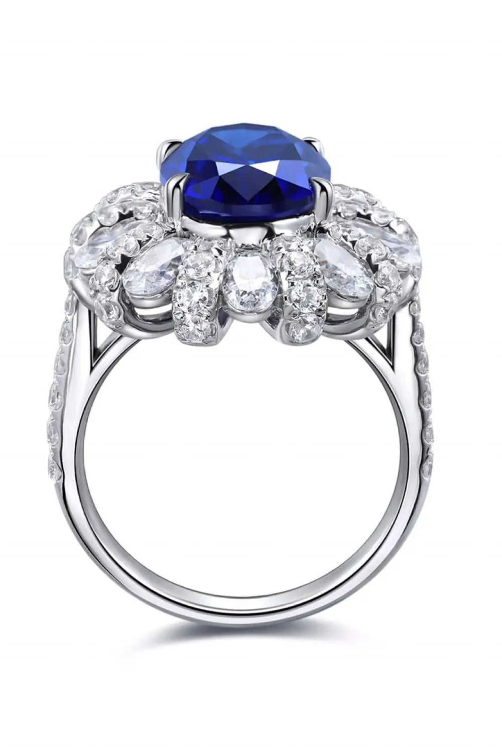 Lovcia 5 Carat Lab-Grown Sapphire Flower Shape Ring-Rings-Royal Blue-5-Royal Blue