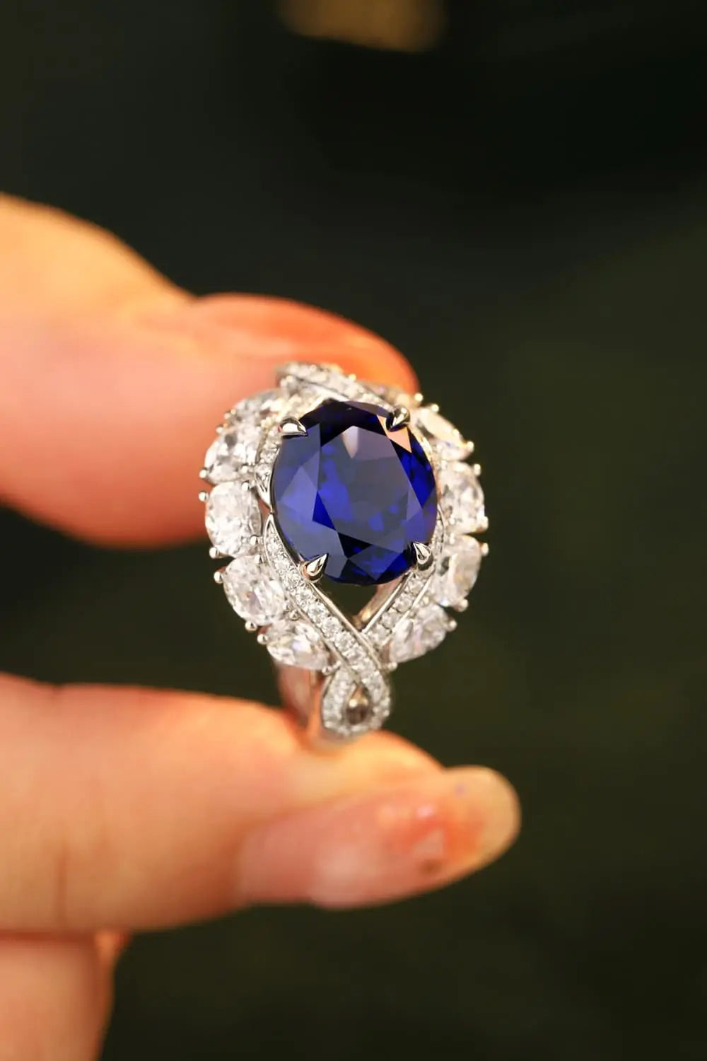 Lovcia 5 Carat Lab-Grown Sapphire Platinum-Plated Ring-Rings-Royal Blue-5-Royal Blue