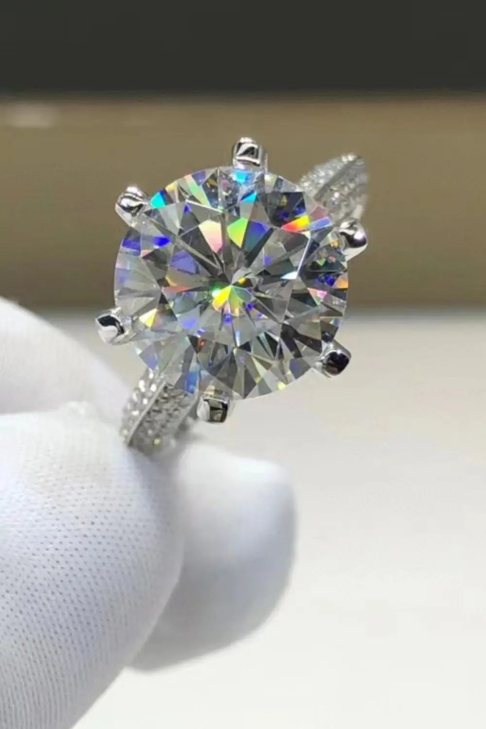 Lovcia 5 Carat Moissanite 6-Prong Ring-Rings-Silver-5-Silver