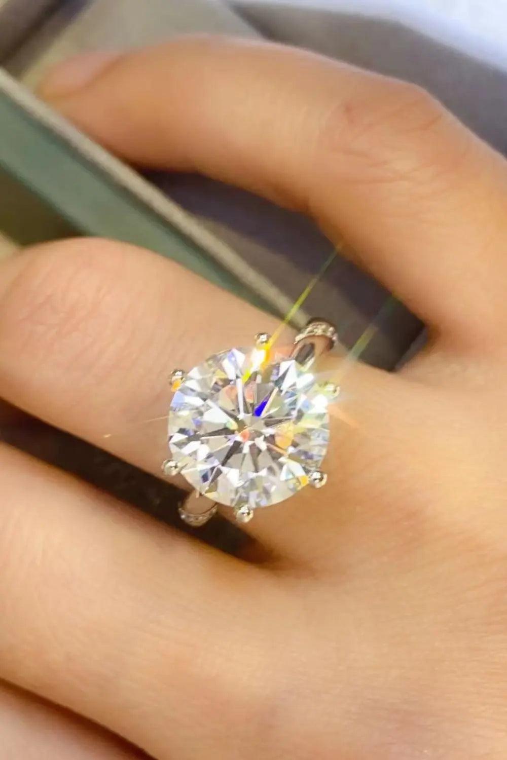 Lovcia 5 Carat Moissanite 6-Prong Ring-Rings-Silver-5-Silver