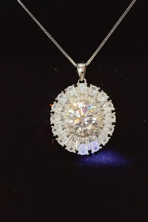 Lovcia 5 Carat Moissanite 925 Sterling Silver Necklace-Necklaces-Silver-One Size-Silver