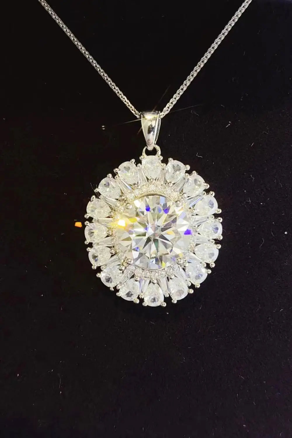 Lovcia 5 Carat Moissanite 925 Sterling Silver Necklace-Necklaces-Silver-One Size-Silver