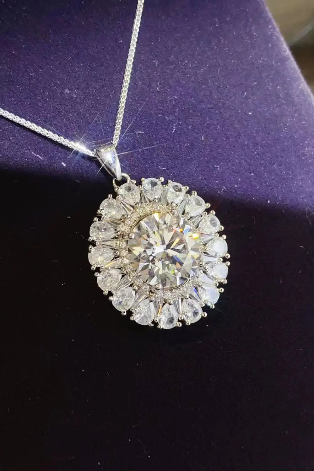 Lovcia 5 Carat Moissanite 925 Sterling Silver Necklace-Necklaces-Silver-One Size-Silver