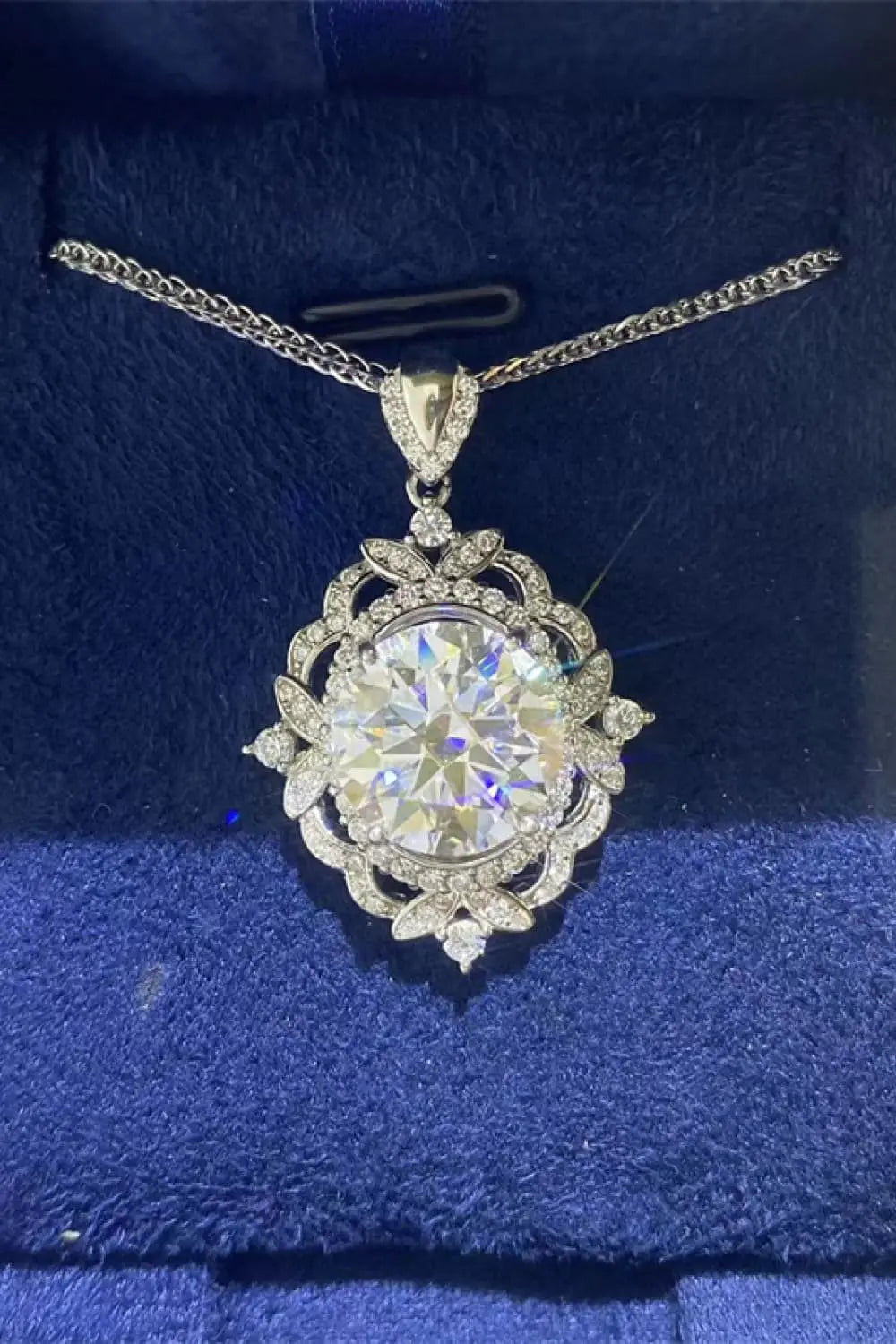 Lovcia 5 Carat Moissanite 925 Sterling Silver Necklace-Necklaces-Silver-One Size-Silver