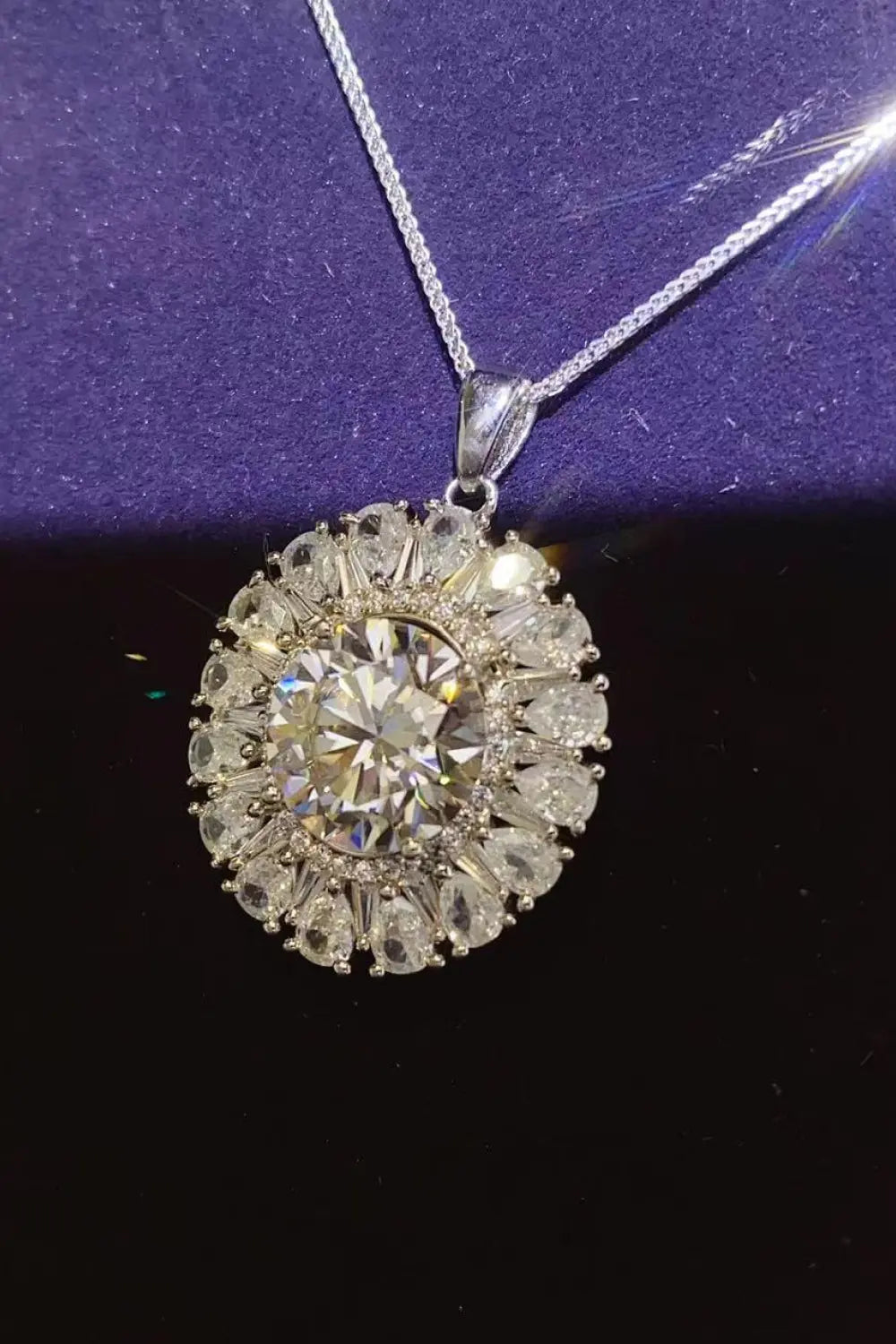 Lovcia 5 Carat Moissanite 925 Sterling Silver Necklace-Necklaces-Silver-One Size-Silver
