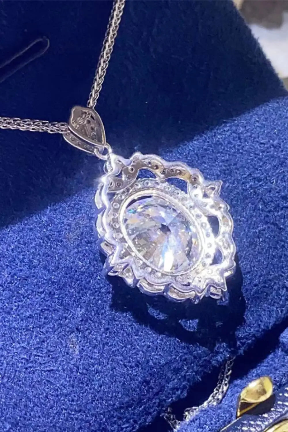 Lovcia 5 Carat Moissanite 925 Sterling Silver Necklace-Necklaces-Silver-One Size-Silver