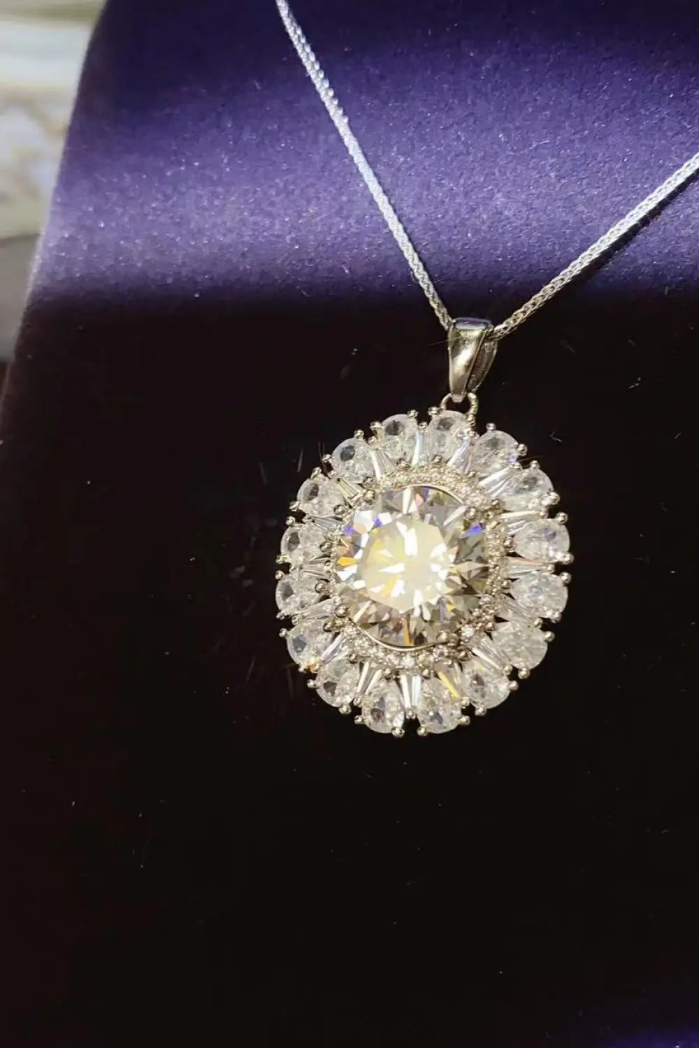 Lovcia 5 Carat Moissanite 925 Sterling Silver Necklace-Necklaces-Silver-One Size-Silver