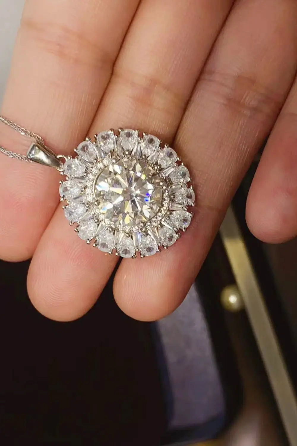 Lovcia 5 Carat Moissanite 925 Sterling Silver Necklace-Necklaces-Silver-One Size-Silver