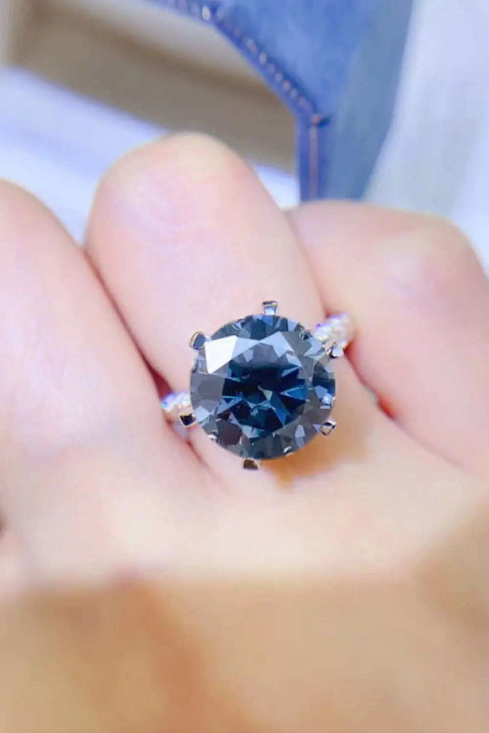 Lovcia 5 Carat Moissanite 925 Sterling Silver Ring-Rings-Cobalt Blue-4.5-Cobalt Blue