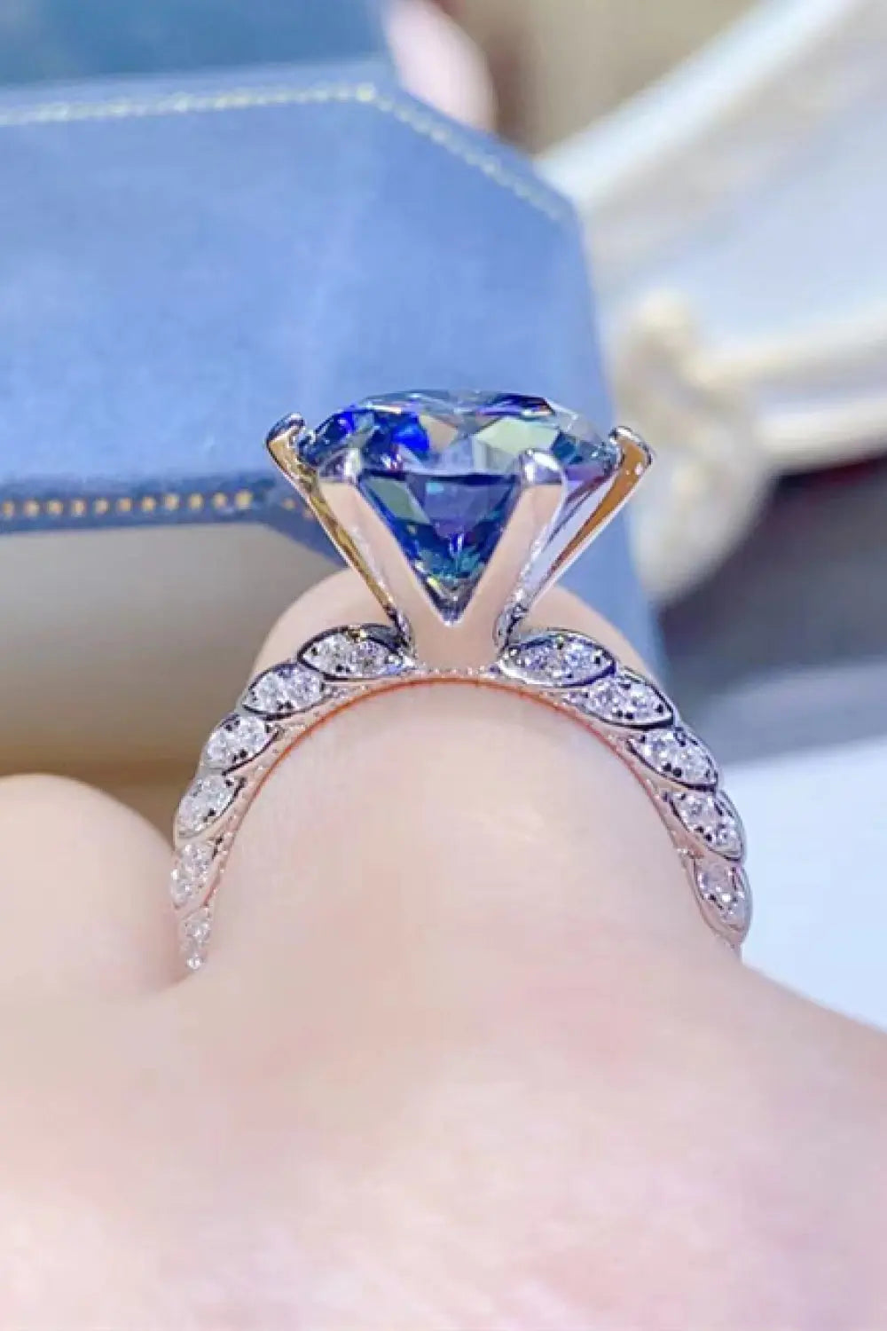 Lovcia 5 Carat Moissanite 925 Sterling Silver Ring-Rings-Cobalt Blue-4.5-Cobalt Blue
