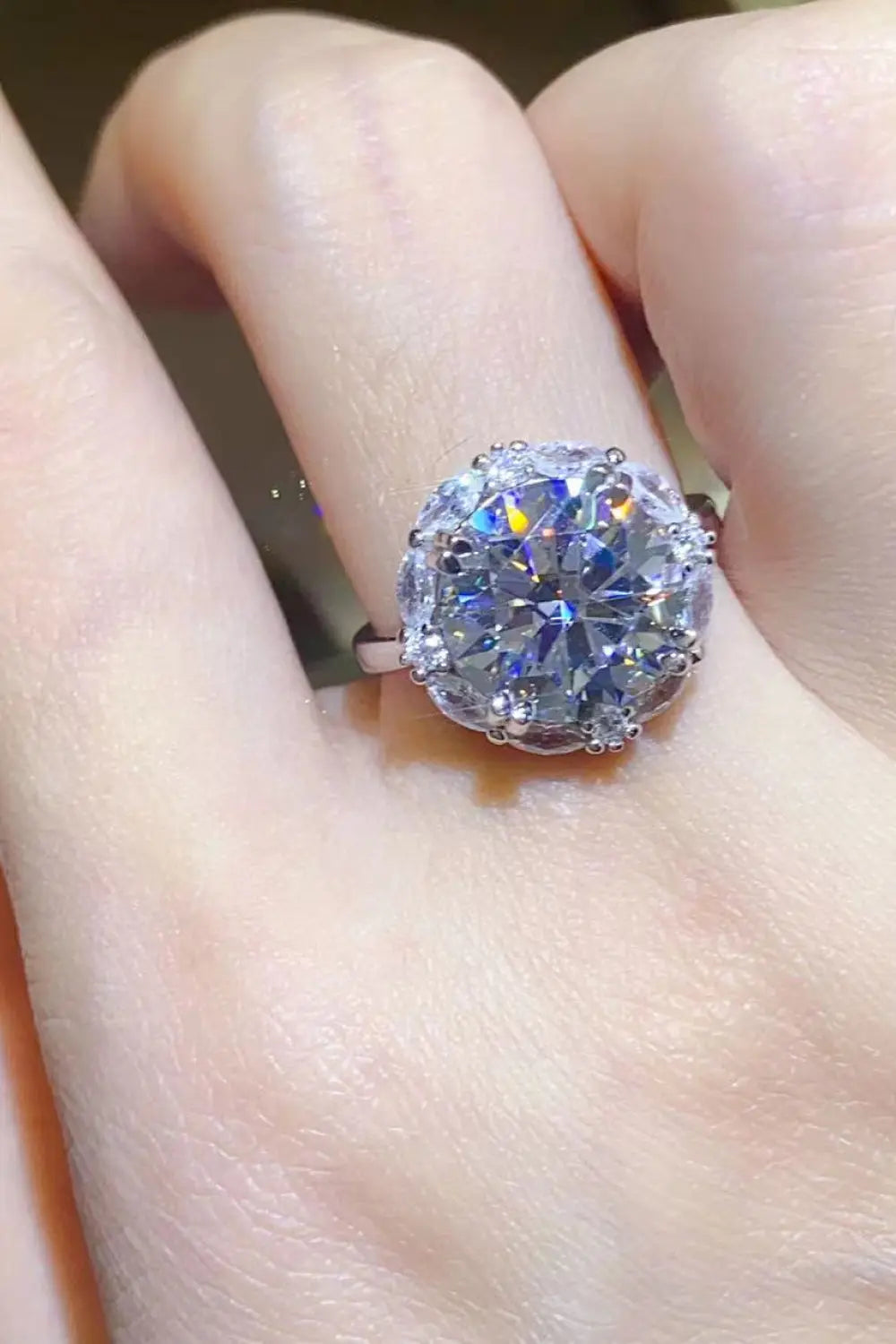 Lovcia 5 Carat Moissanite 925 Sterling Silver Ring-Rings-Silver-4.5-Silver